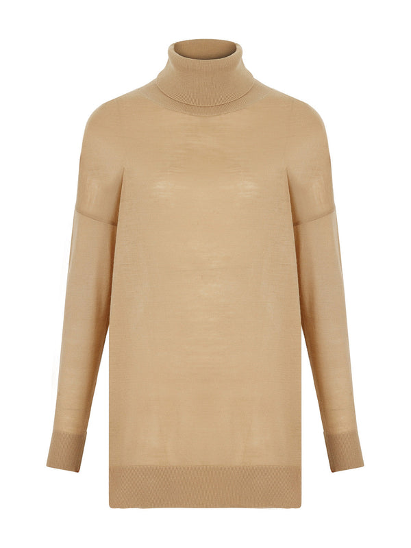 Nocturne Turtleneck Knit Sweater Beige