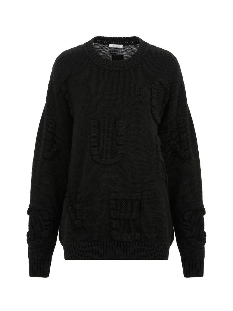 Nocturne Embossed Oversize Knitwear Black