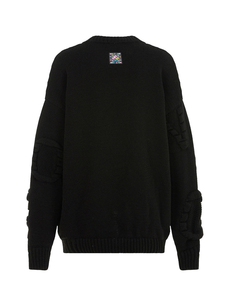 Nocturne Embossed Oversize Knitwear Black