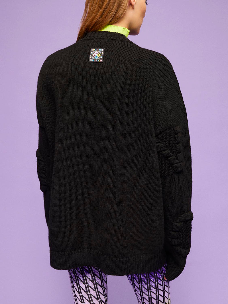 Nocturne Embossed Oversize Knitwear Black