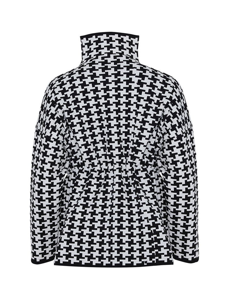 Nocturne Patterned Jacket With Adjustable Waist Black