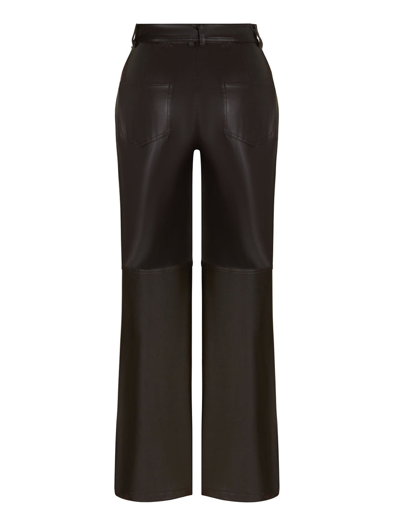 Nocturne Synthetic Leather Trousers Dark Brown