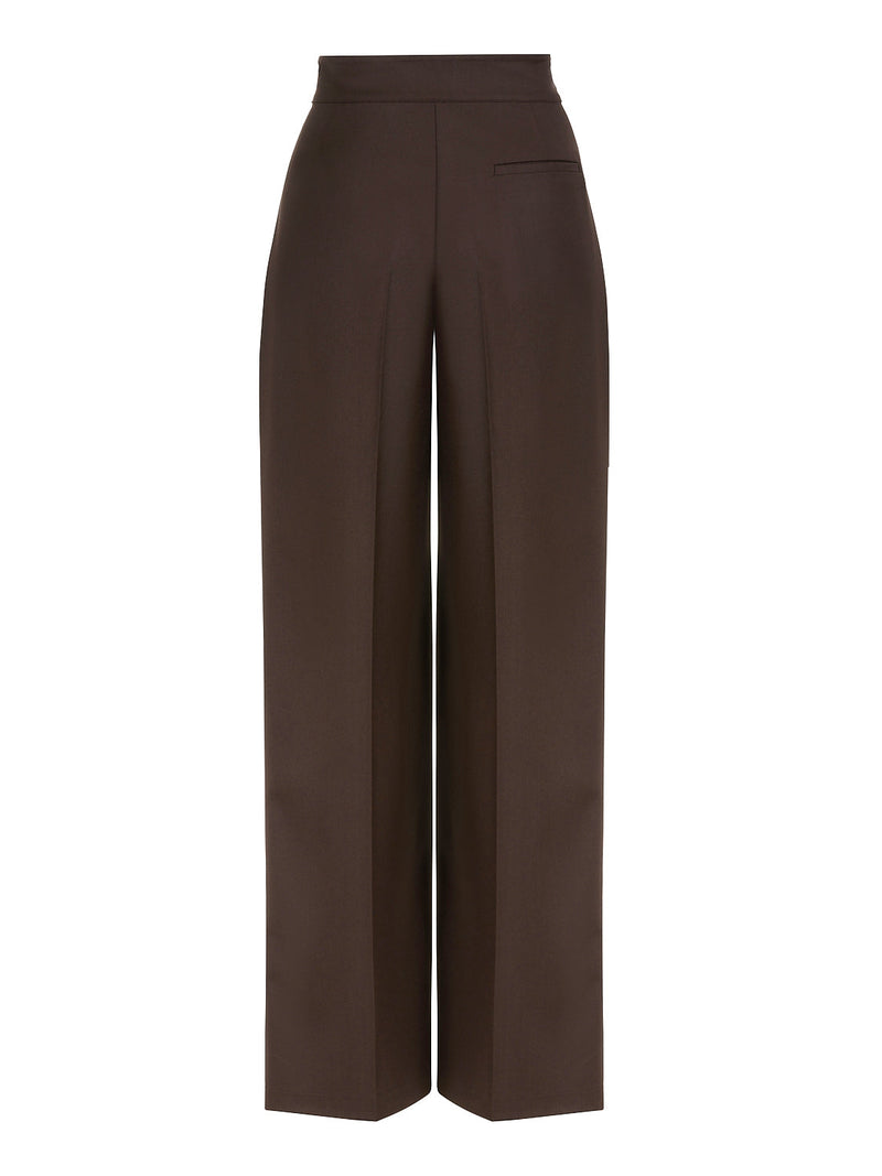 Nocturne Flowy High-Waisted Trousers Brown