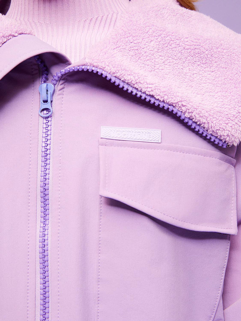 Nocturne High Collar Cropped Jacket Violet