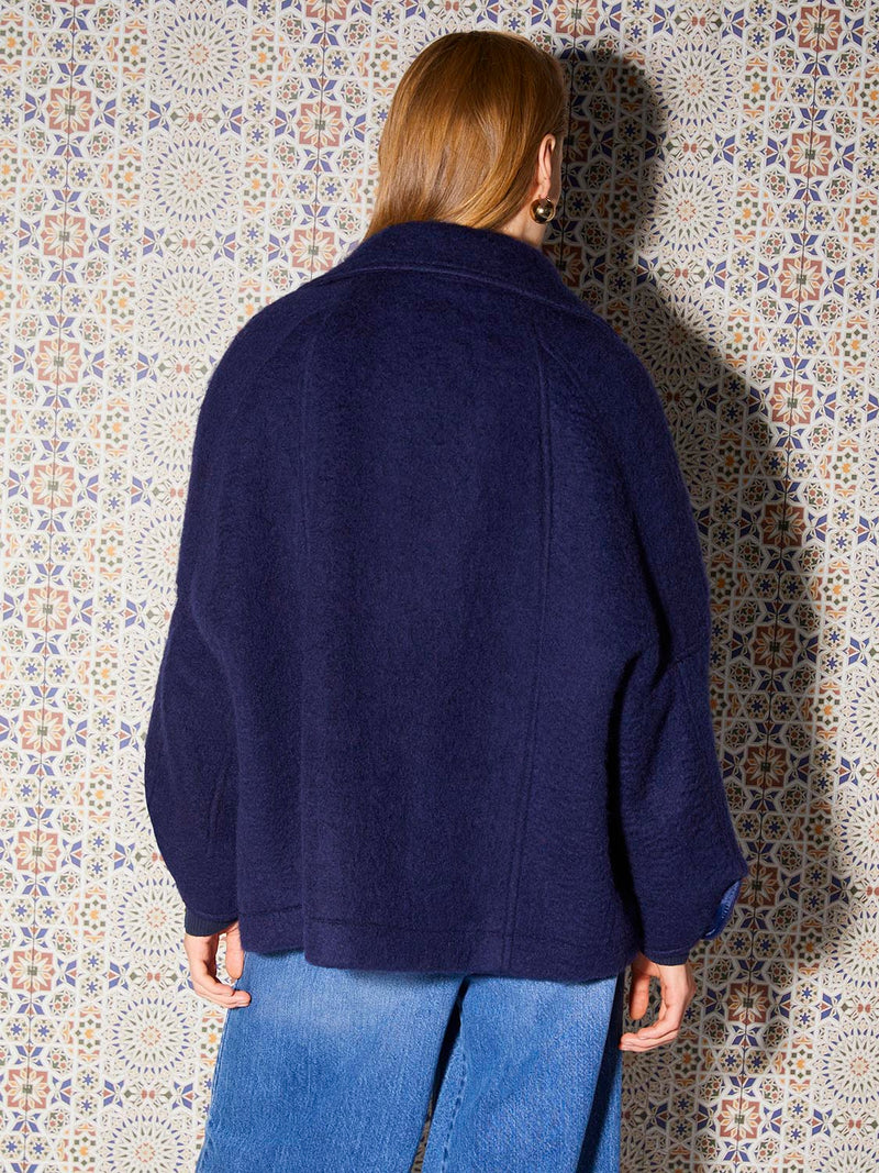 Nocturne Wool Blended Jacket Navy Blue