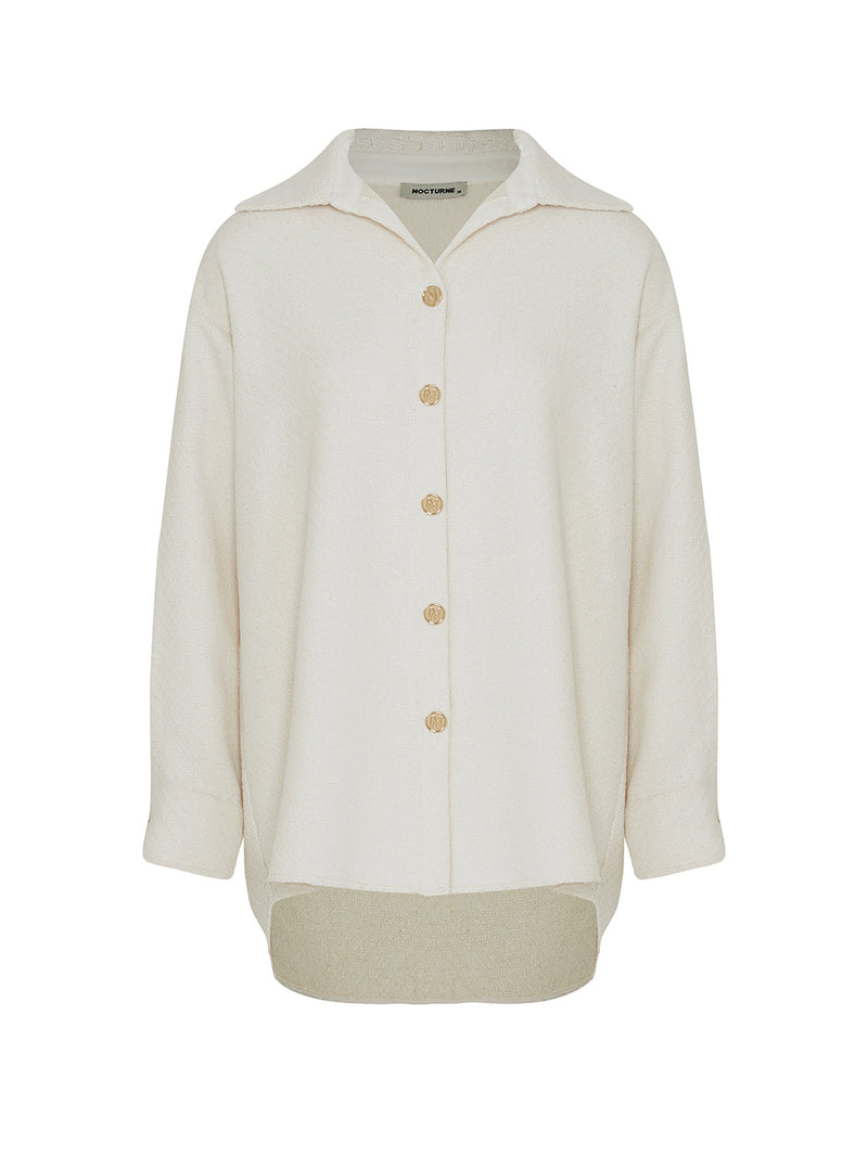 Nocturne Textured Shirt Jacket Ecru