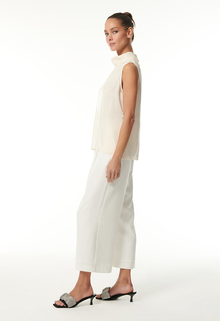 Choice High Neck Sleeveless Top Offwhite