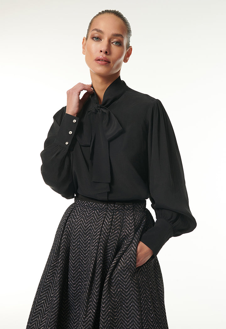 Choice Lace Collar Shirt Black