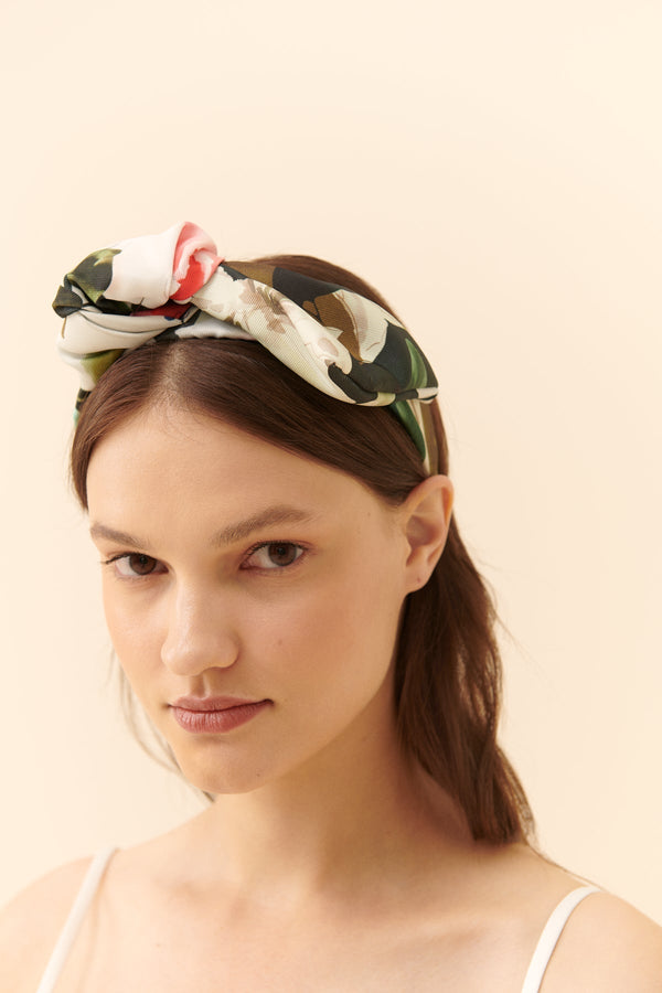 Roman Floral Patterned Headband Multi Color