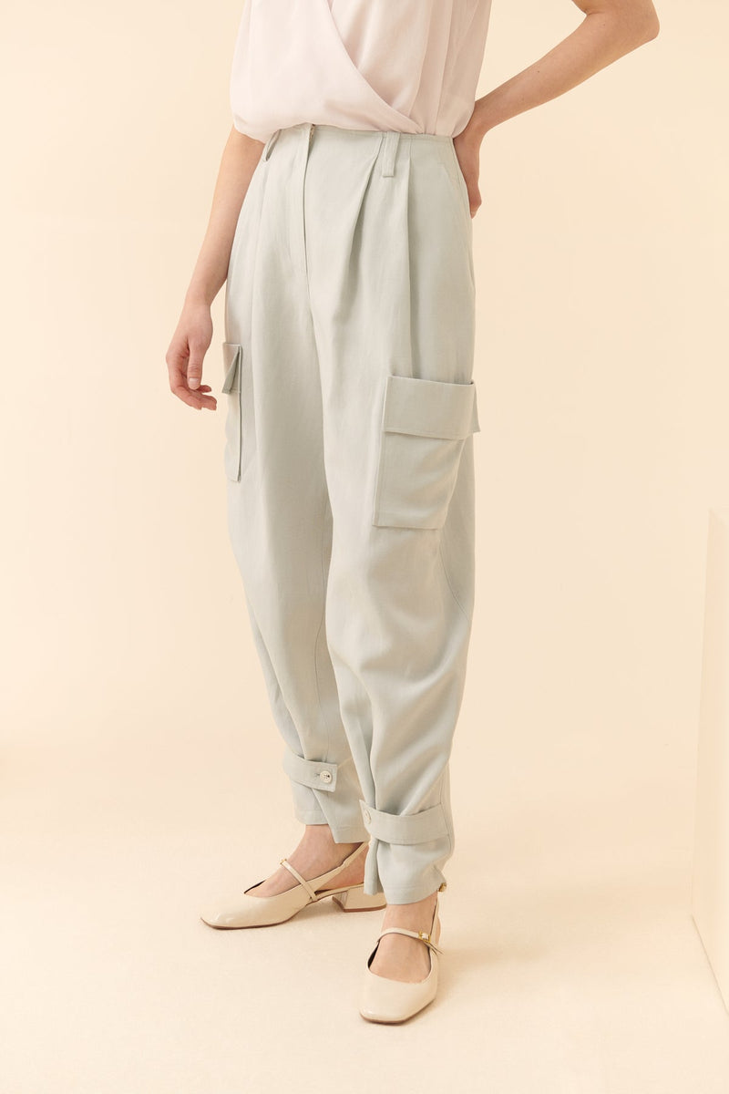 Roman Solid Pocket Detailed Trousers Grey