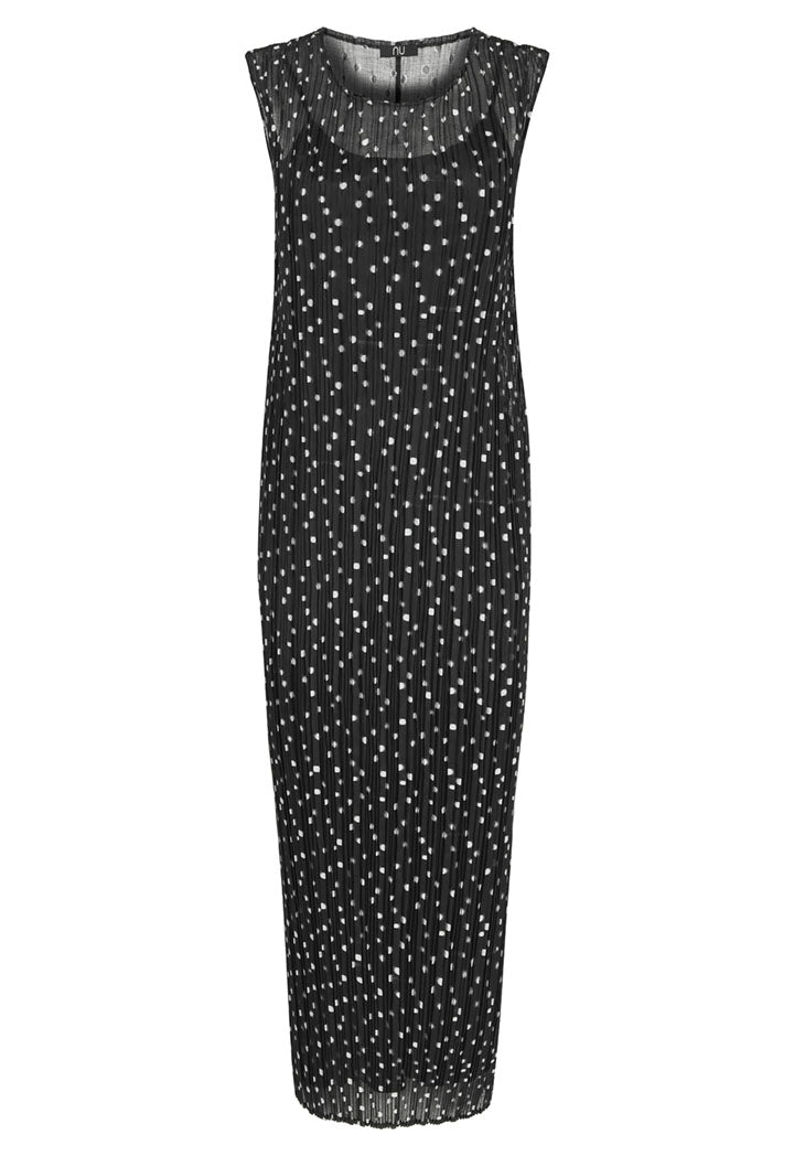 Nu Dress Dot Print N/S Black - Wardrobe Fashion