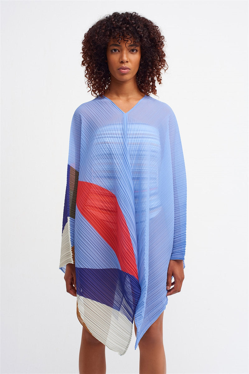 Nu Color Block Asymmetrical Blouse Multicolor