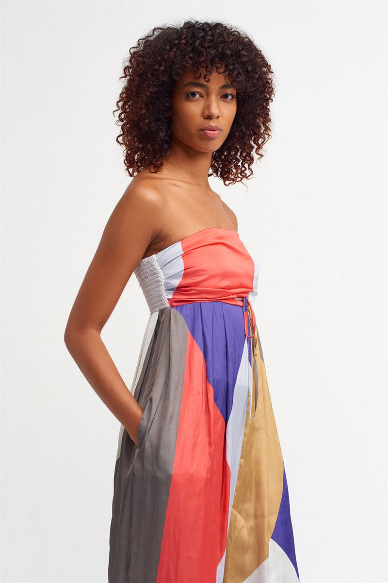 Nu Color Block Strapless Jumpsuit Multicolor