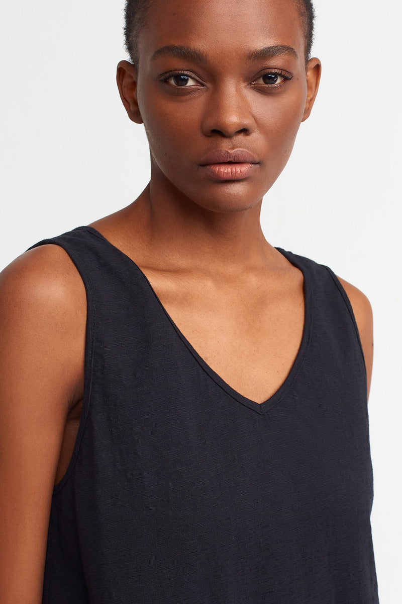 Nu Sleeveless V-Neck Blouse Black