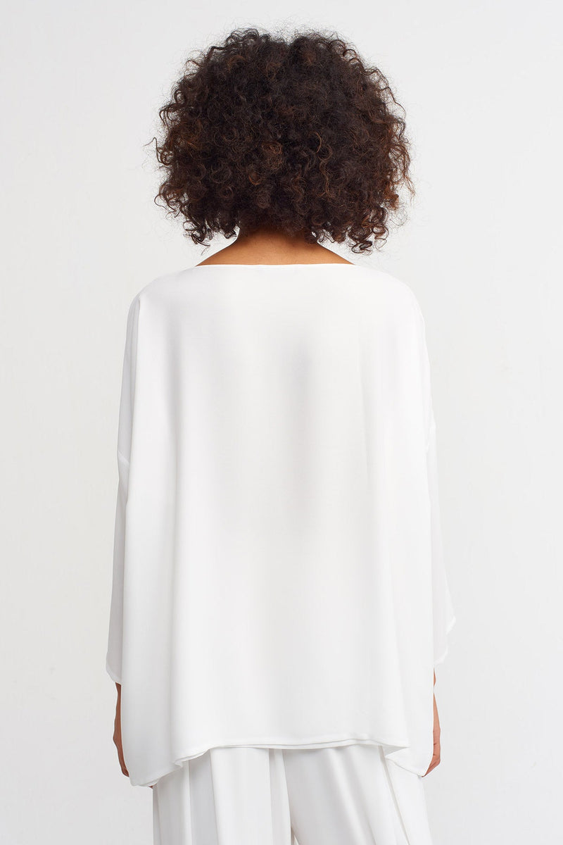 Nu Lurex Oversized Blouse Off White