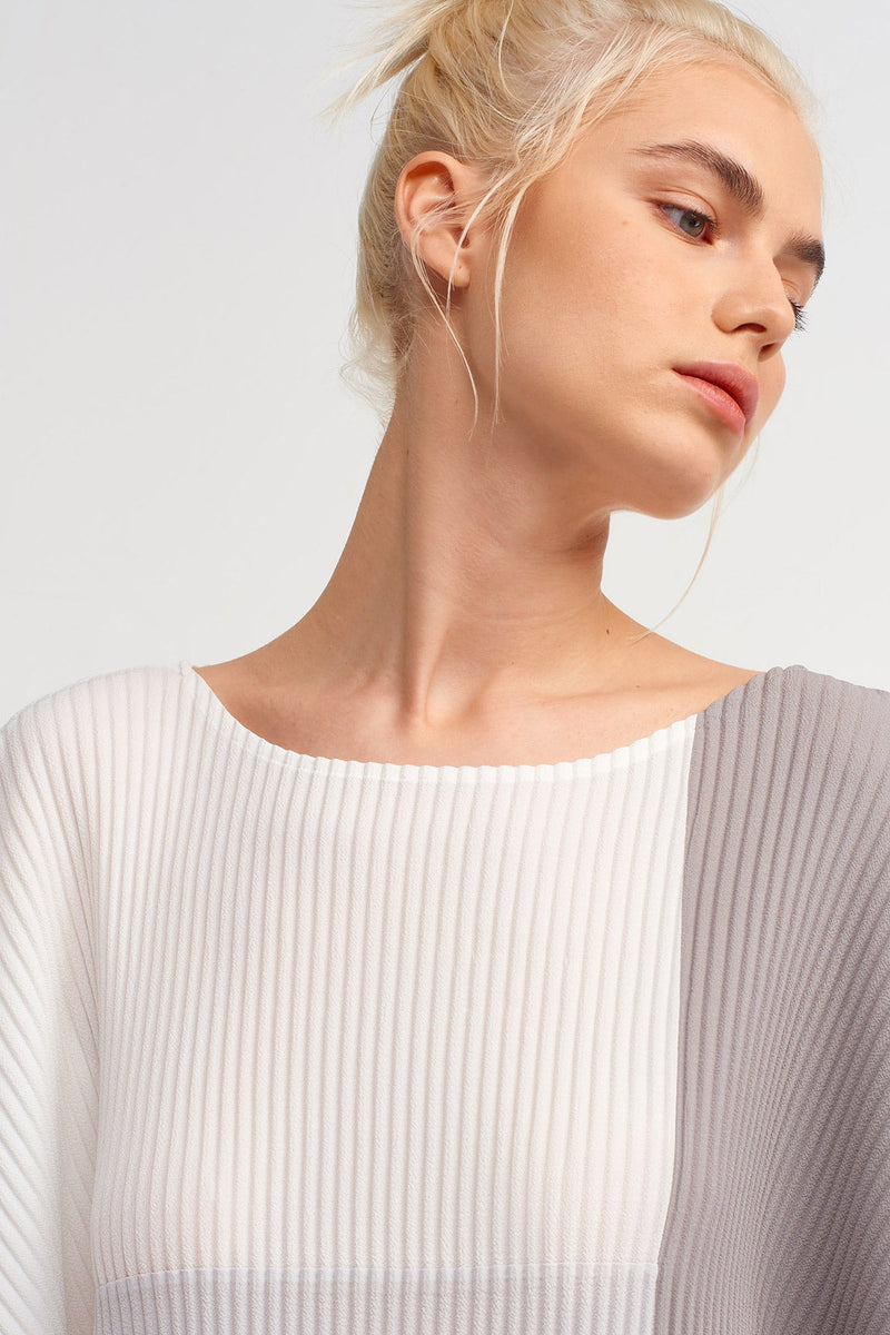 Nu Colorblock Ribbed Blouse Multicolor