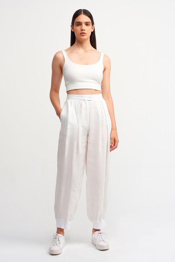 Nu High Waist Slouchy Trouser Off White