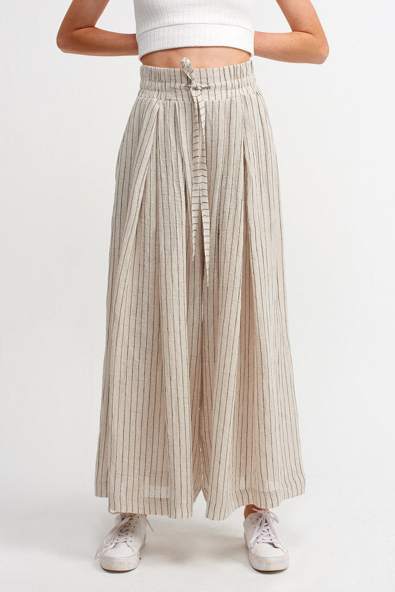 Nu Striped Palazzo Trouser Sand