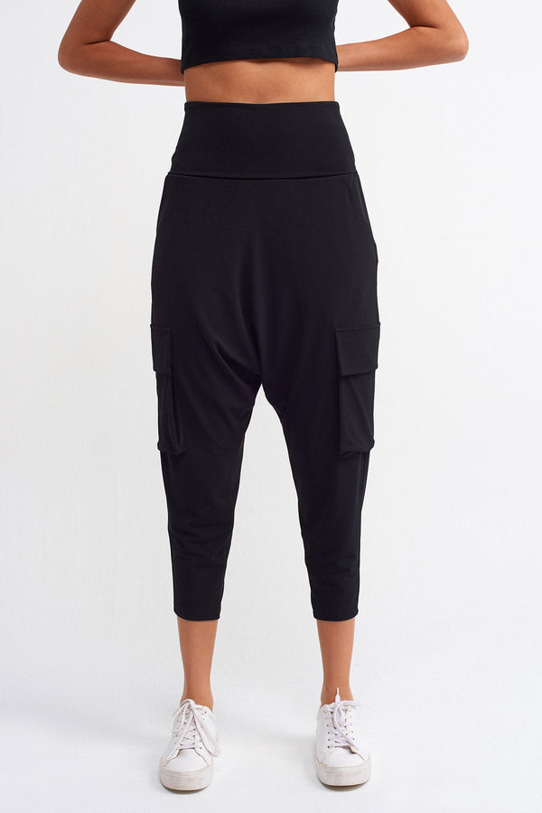 Nu Pocket Detail Harem Trouser Black