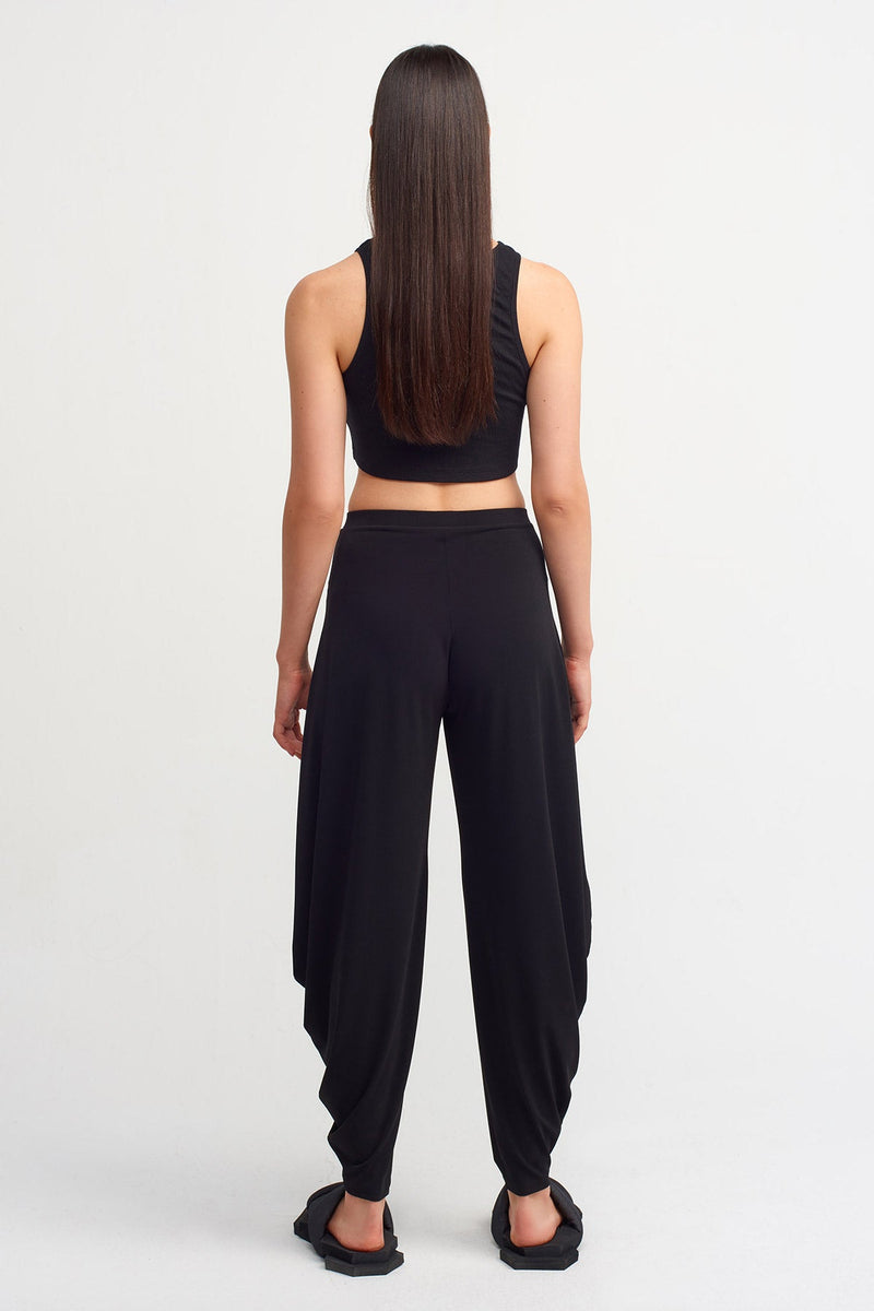 Nu Draped Detail Trouser Black