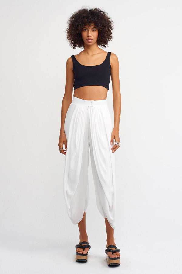 Nu Pleat Detail Trouser Off White