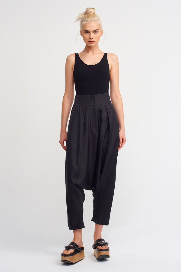 Nu Solid Harem Trouser Black