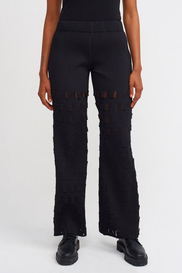 Nu Square Detail Pleated Trouser Black