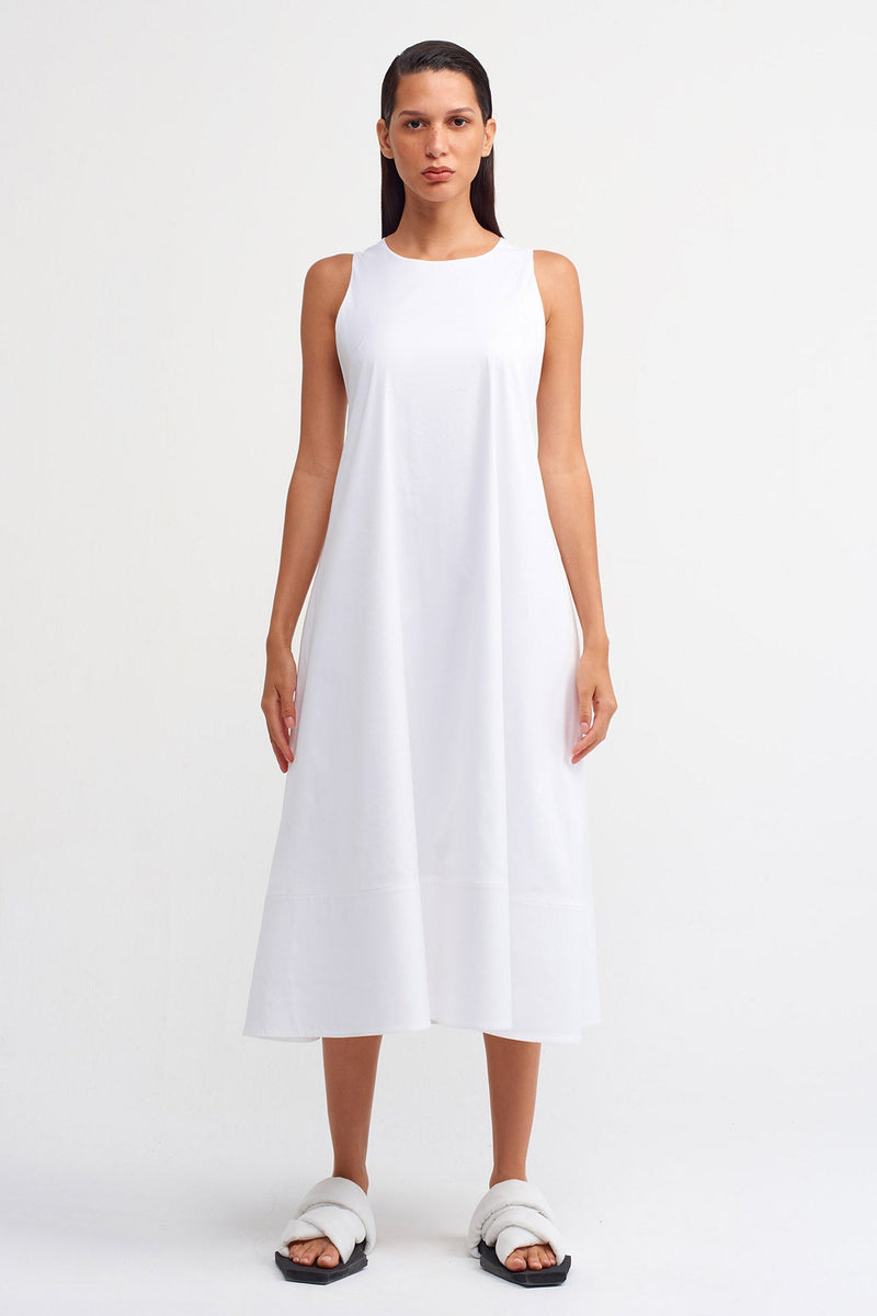 Nu Sleeveless Midi Dress Off White