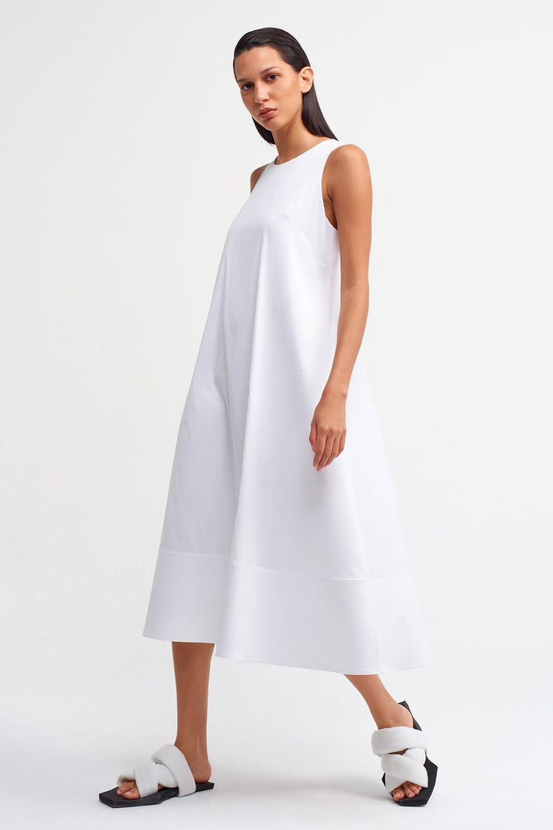 Nu Sleeveless Midi Dress Off White