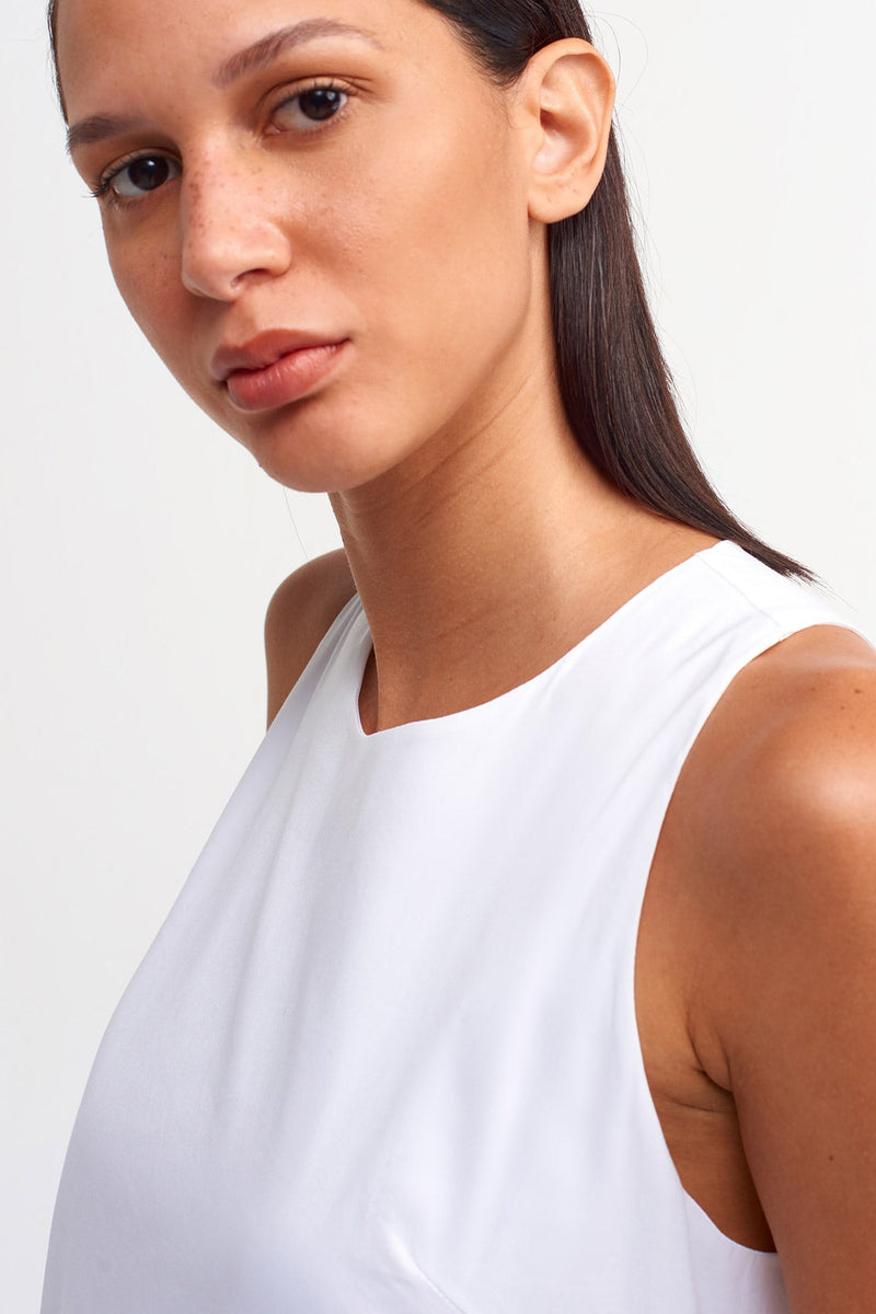 Nu Sleeveless Midi Dress Off White