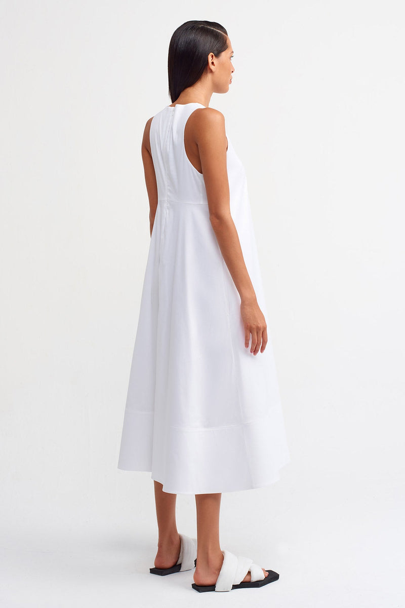 Nu Sleeveless Midi Dress Off White