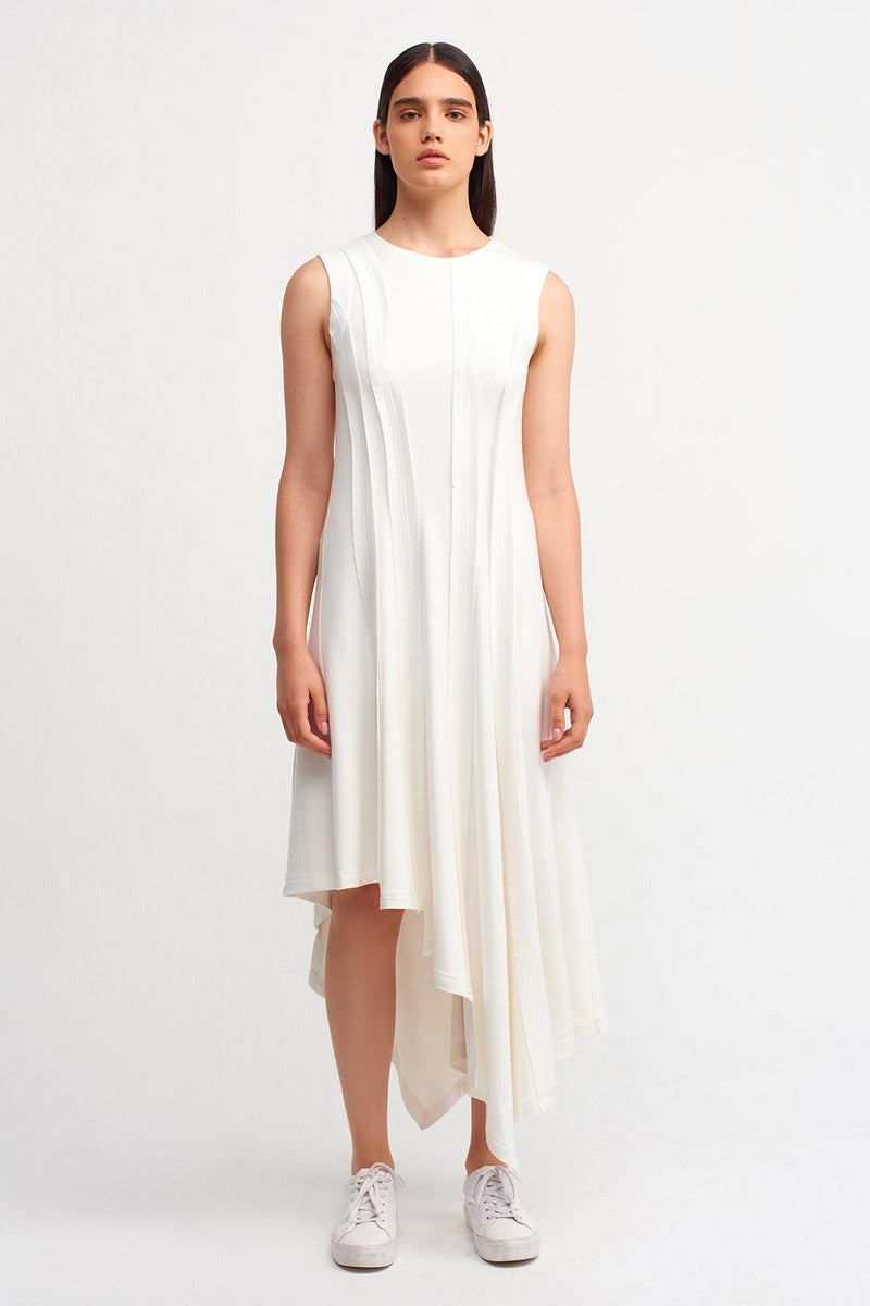 Nu Sleeveless Asymmetrical Dress Off White