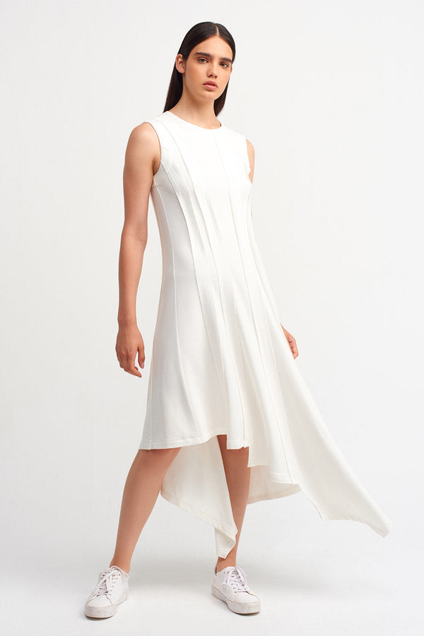 Nu Sleeveless Asymmetrical Dress Off White