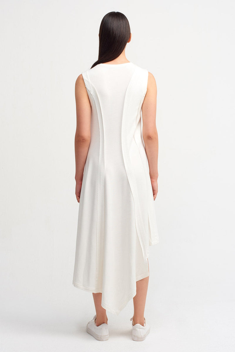 Nu Sleeveless Asymmetrical Dress Off White