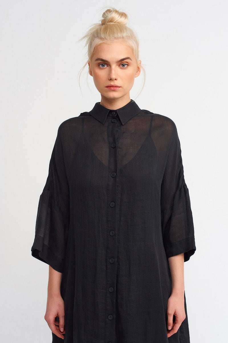 Nu Ovesized Shirt Dress Black