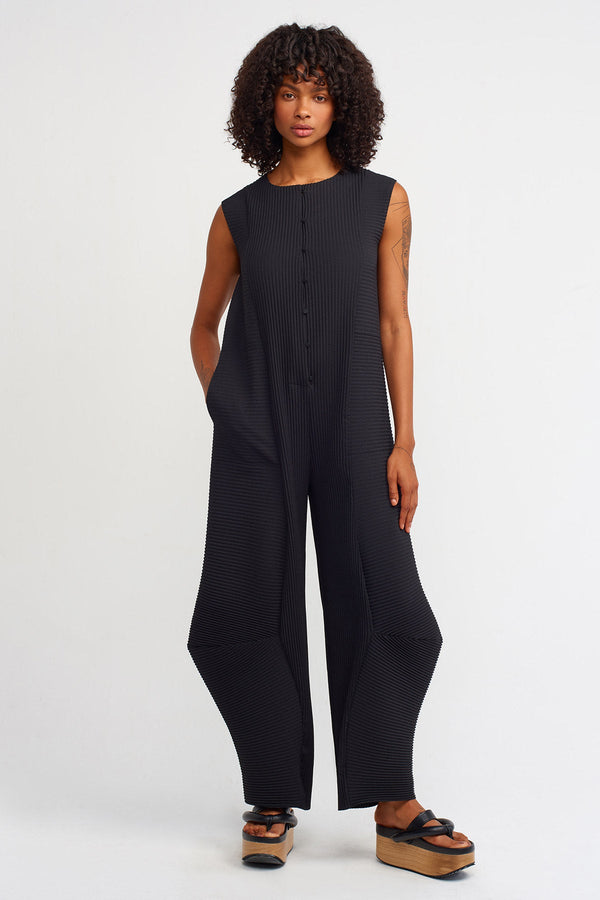 Nu Pleated Jumpsuit Black