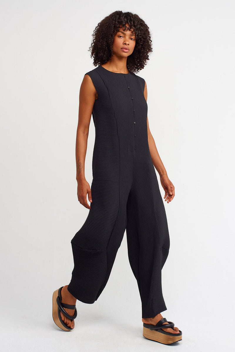 Nu Pleated Jumpsuit Black