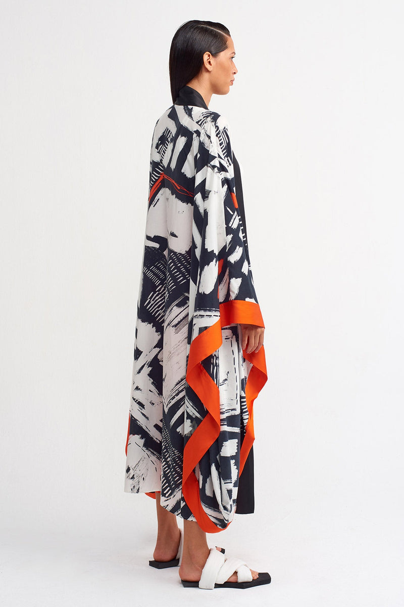 Nu Printed Wide Sleeve Outerwear Black/Off White