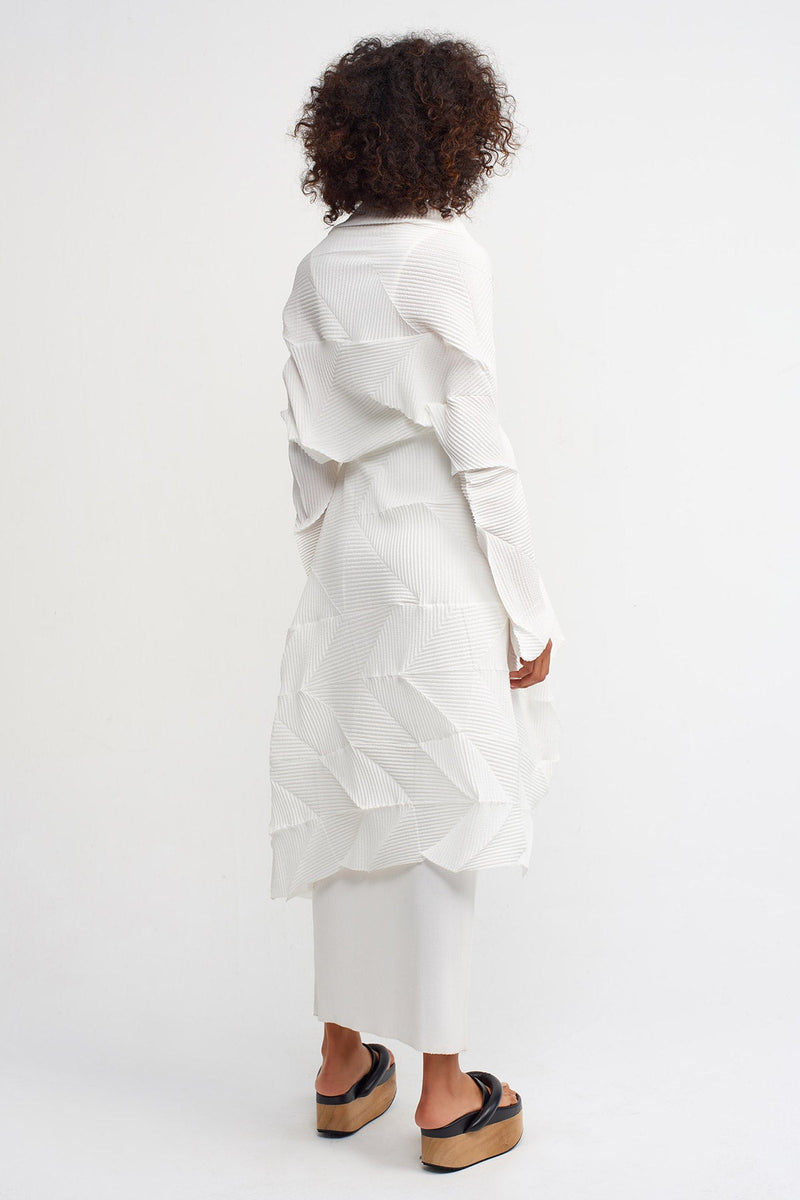 Nu Patch Detail Pleated Outerwear Off White