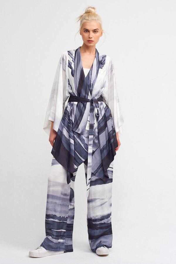 Nu Printed Belted Outerwear Multicolor