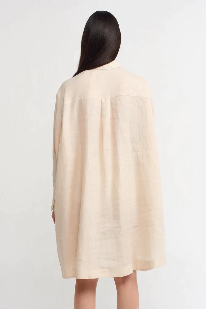 Nu Solid Oversize Long Shirt Natural