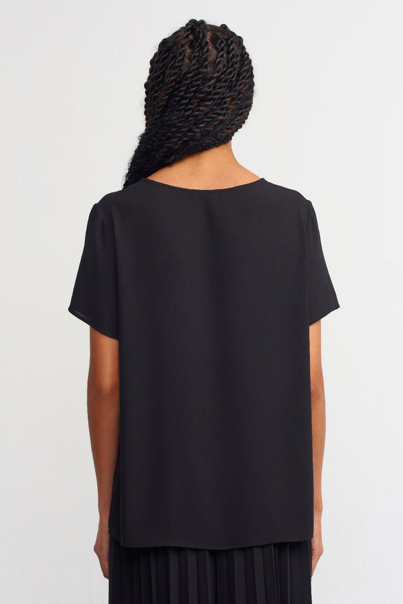 Nu Solid Short Sleeve Top Black