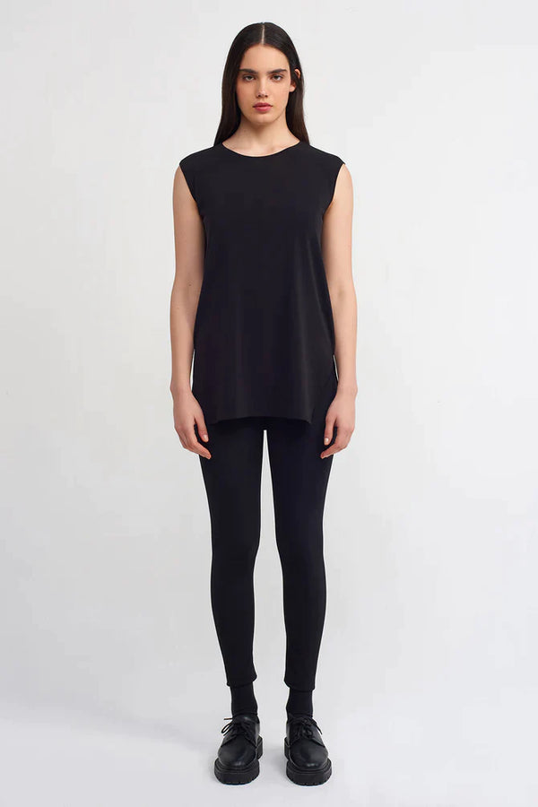 Nu Solid Sleeveless Top Black