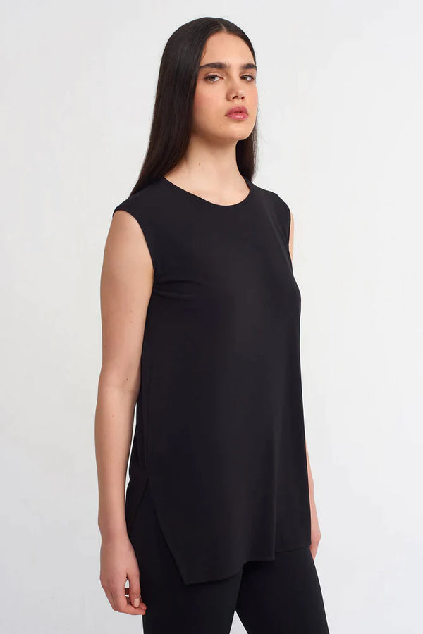 Nu Solid Sleeveless Top Black