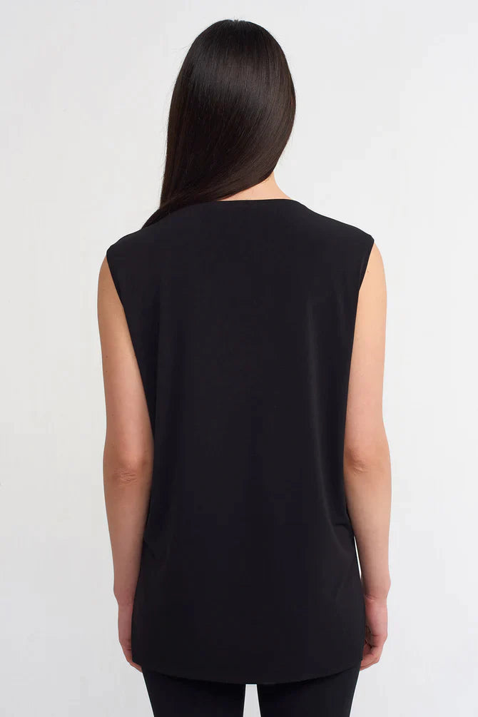 Nu Solid Sleeveless Top Black