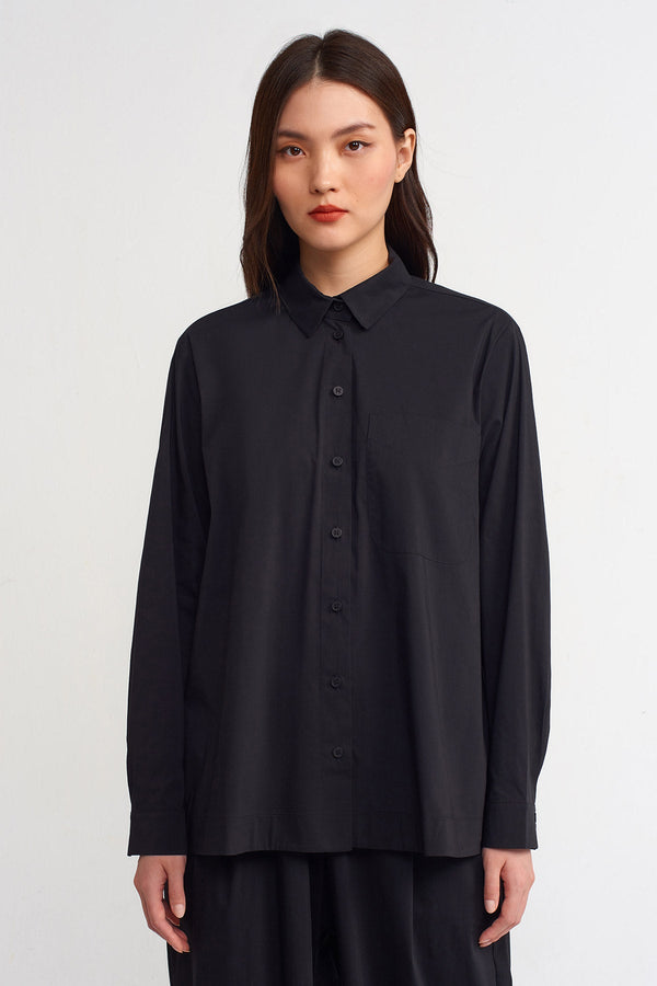 Nu Solid Long Sleeve Shirt Black