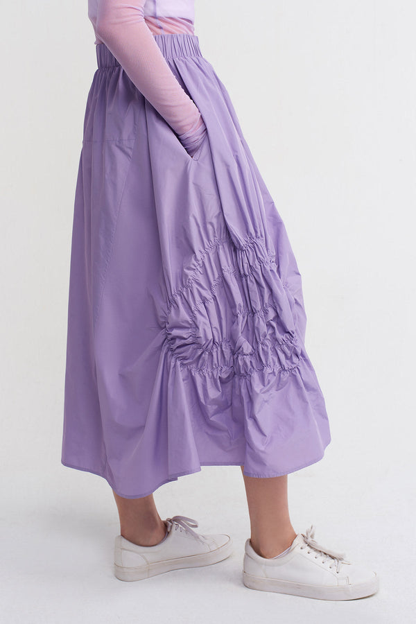 Nu Rubber Embroidered Taffeta Skirt Lilac