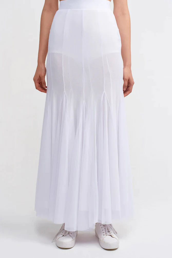 Nu Solid Tulle Mermaid Skirt Off White