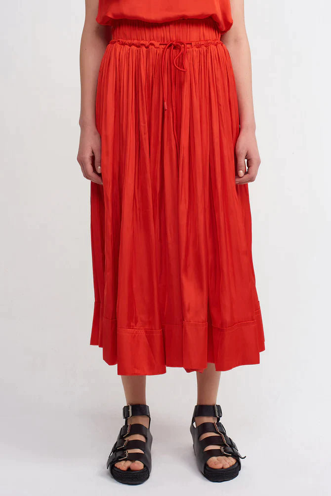 Nu Pleated Wide Leg Trousers Red