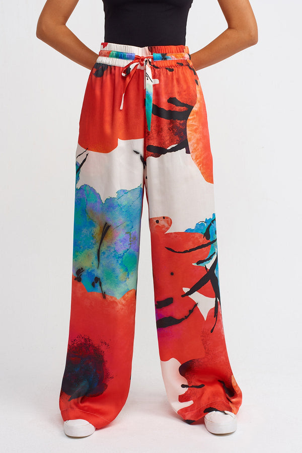 Nu Printed Wide Leg Trousers Multi Color